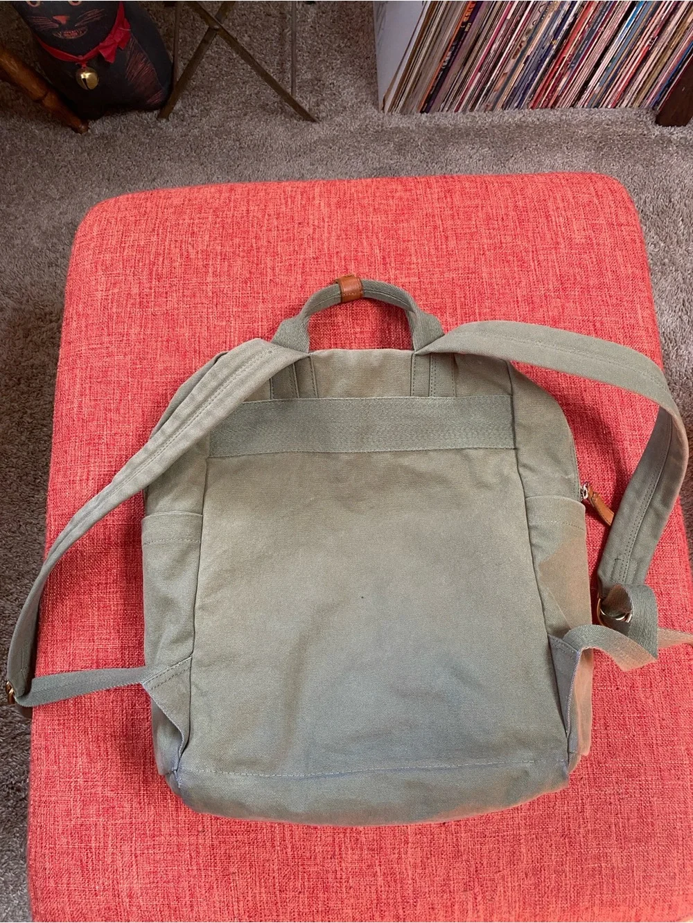 Margot New York Army Green Olive Canvas Cotton Backpack Utility
